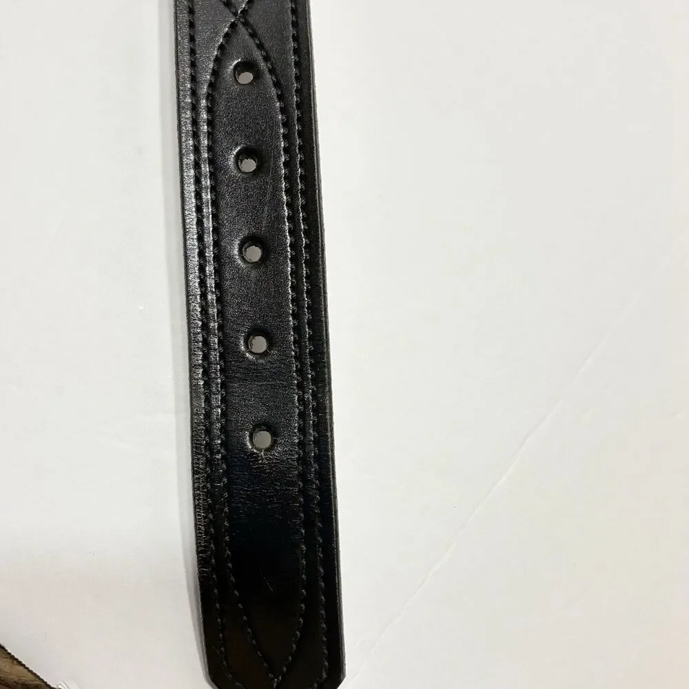 Desantis Fancy Stitched Lined Belt Leather 1.5 Inch Wide Model B27, 38